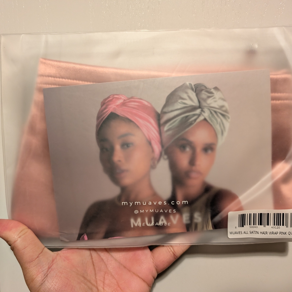 Pink Satin Hair Wrap